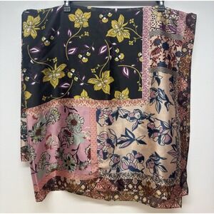 Vince Camuto Floral Patchwork Scarf - Black, Pink, Yellow, Purple